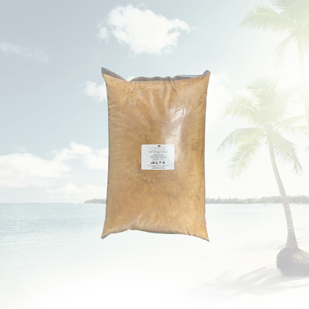 Covico organic evaporated coconut sugar (nectar) packaging